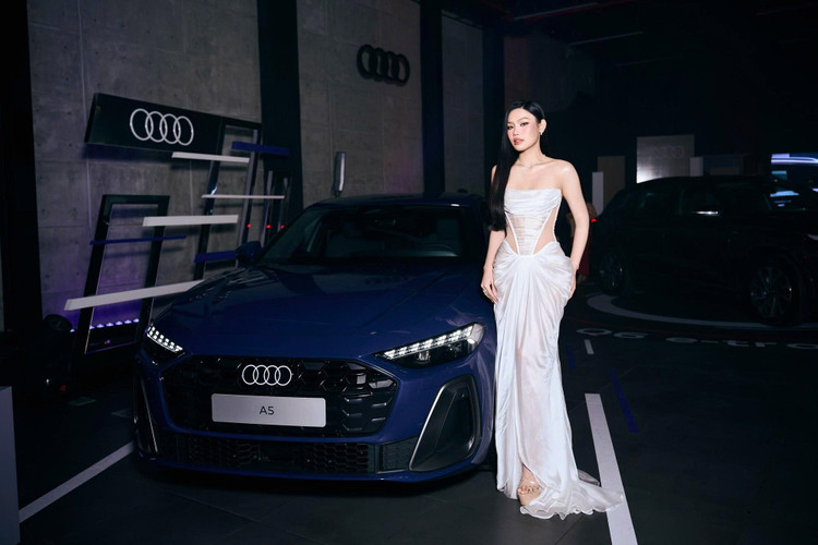 Người đẹp Phương Linh, Cẩm Ly "đọ dáng" Audi A5 và Q6 e-tron